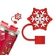 thumbnail image 1 of EZLIFE Funda de pajita con forma de copo de nieve para vasos, adorno con forma de pajita navideña para vasos de 30 y 40 unidades, accesorios de silicona, vasos reutilizables, 1 of 7