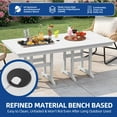 thumbnail image 3 of ModFusion Outdoor Plastic Rectangular Dining Table with HDPE Resin Material & Umbrella Hole, 165 lbs, White, 3 of 8