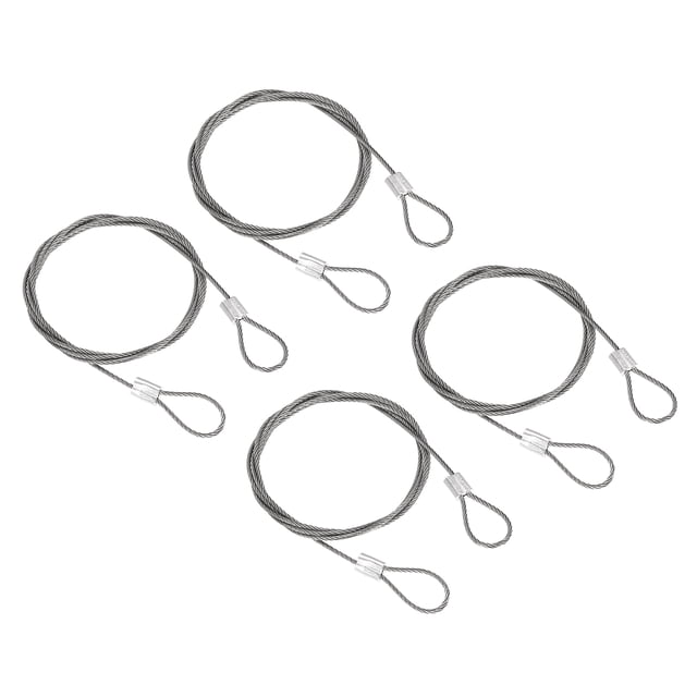 Unique Bargains Stainless Steel Cable, 4 Pack PVC Coated 1/16' Wire Rope for Deck Railing 3.3ft
