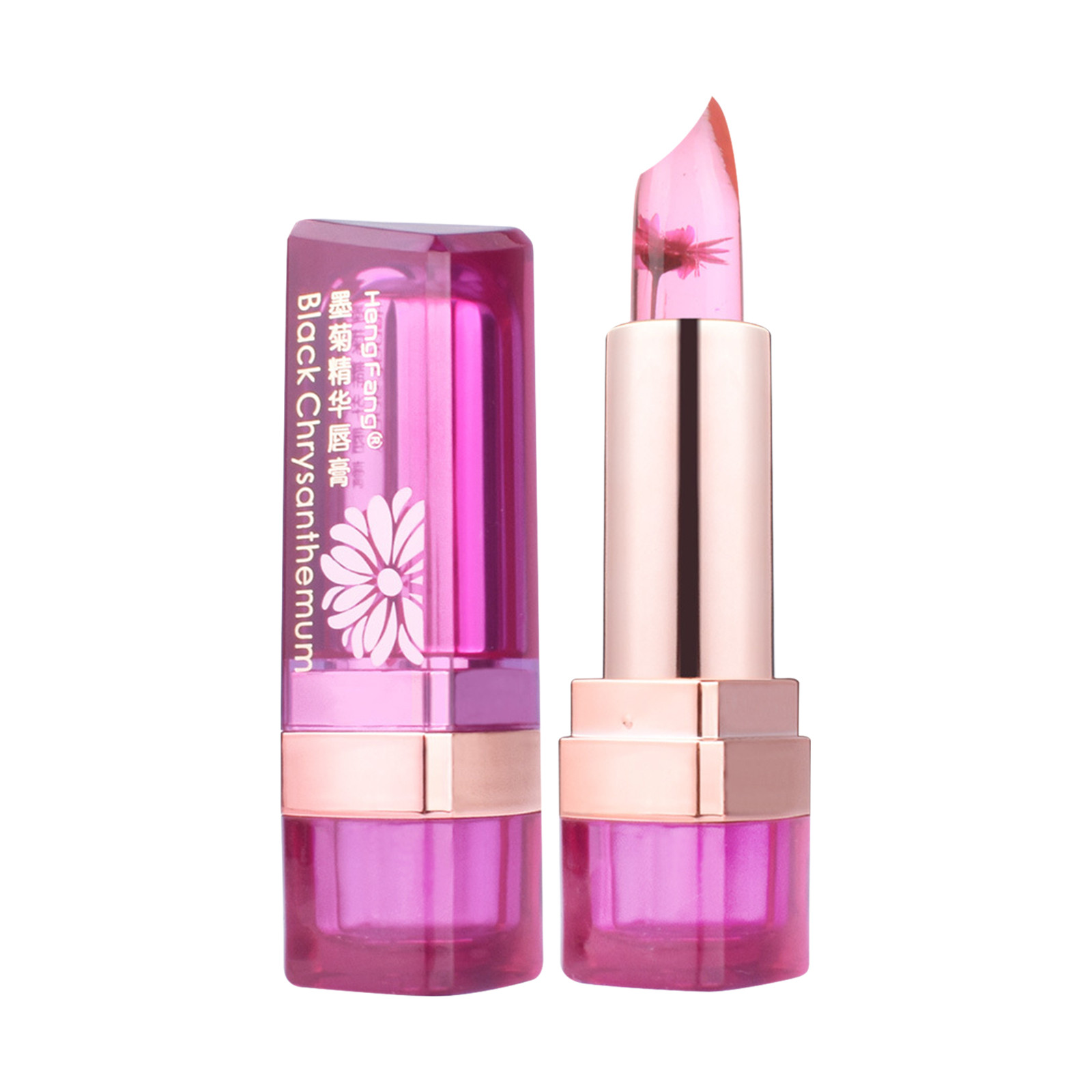 1 Pc Crystal Jelly Flower Lipstick, Nourishing Long Lasting Lipstick Temperature Color Change