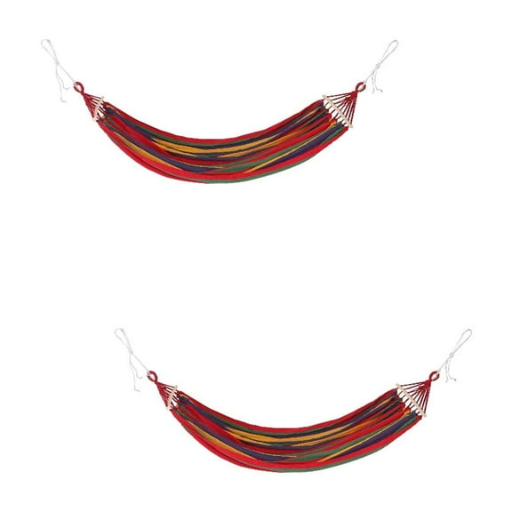 Hemoton 2 pcs Double Hammock Portable Camping Hammock Rope Leisure Hammocks Bed for Outside Garden patio