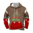 thumbnail image 1 of Sudadera con capucha para hombre, informal, con cordón, estampado navideño, deportiva, blusa de poliéster, 1 of 4