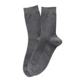 thumbnail image 2 of dianhelloya 1 Pair Men Solid Color Breathable Cotton Ribbed Elastic Middle Tube Crew Socks Dark Gray, 2 of 8