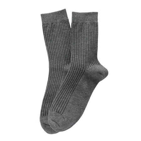 

UDIYO 1 Pair Men Solid Color Breathable Cotton Ribbed Elastic Middle Tube Crew Socks