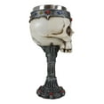 thumbnail image 6 of Medieval Cursed Skull With King Crown Diadem Gems Gothic Wine Goblet Chalice Cup, 6 of 9