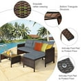 thumbnail image 5 of Kadyn Sofa Couch Conversation Sets, Outdoor Bistro Set, Wicker Rattan 3-Piece Outdoor Patio Furniture Sofa Set Gray, 5 of 9