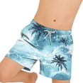 thumbnail image 4 of Zpanxa Kids Shorts Polyester Spandex Print Pattern with Drawstring Elastic Waistband Casual Swim Trunks 8-9 Years, 4 of 7