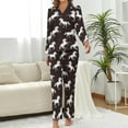 thumbnail image 2 of Top-kevin Women Long Sleeve Pajama Set Comfy Pjs Sets Horses Flowers Pattern 2 Piece Lounge Set, 2 of 12