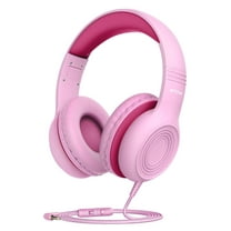 Mpow Kids Headphones with Microphone, Stereo Wired Headphones for Kids 85/94dB Safe Volume with Share Port, Adjustable Foldable Toddler Headphones over Ear Kids Headphones for School, Airplane