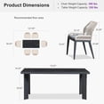 thumbnail image 3 of PURPLE LEAF 7 Pieces Modern Patio Dining Set, Rectangular Aluminum Outdoor Table and 6 All-Weather PE Rattan Chairs Set for Kitchen Porch and Garden, Dark Grey, 3 of 8