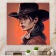 thumbnail image 2 of Designart Western Cow Girl II Canvas Wall Art, 2 of 5