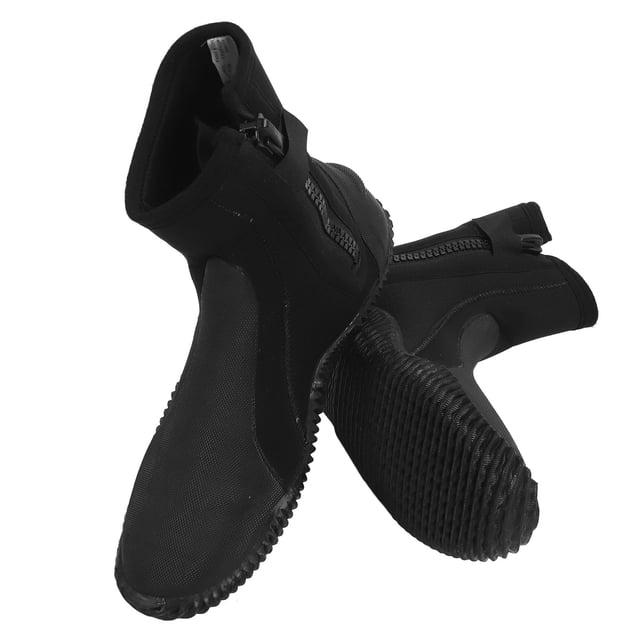 Botas De Buceo, 1 Par De Zapatos De Agua De 5 Mm De Altura Botas De Snorkel Slip Para Surf De Natación Para Actividades De Agua De Playa Negra