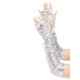 thumbnail image 4 of INSPIRAR CHIC Guantes de brazo largos y brillantes para mujer, guantes sin dedos para fiesta, plata, talla única, 4 of 5