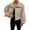 Beige, variant on HOWPAY Barn Jackets for Women Cropped Zip up Oversized Lapel Collar Long Sleeve Coats Vintage Solid Color Casual Outerwear with Pockets Fall Winter Clothes Beige L