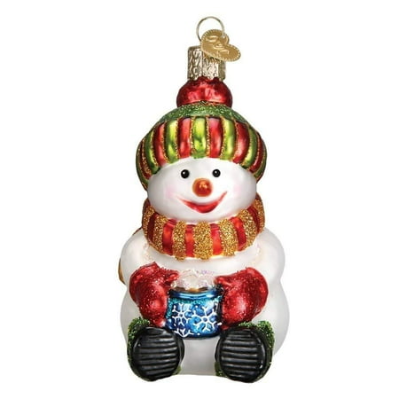 Traditions Snowman - Ornaments: Snowman with Cocoa Glass Blown Ornaments for Christmas Tree, ORNAMENTS FOR CHRISTMAS TREE: Hand crafted in age-old tradition with techniques that.., By Old World Christmas
