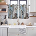 thumbnail image 2 of Blue Grey Wooden Kitchen Curtains Window Panels, Farmhouse Barn Sunflowers Retro Insulated Window Treatment Curtain, Grommet Curtains for Bedroom/Living Room/Bathroom, 2 Piece 52"Wx45"L, 2 of 8