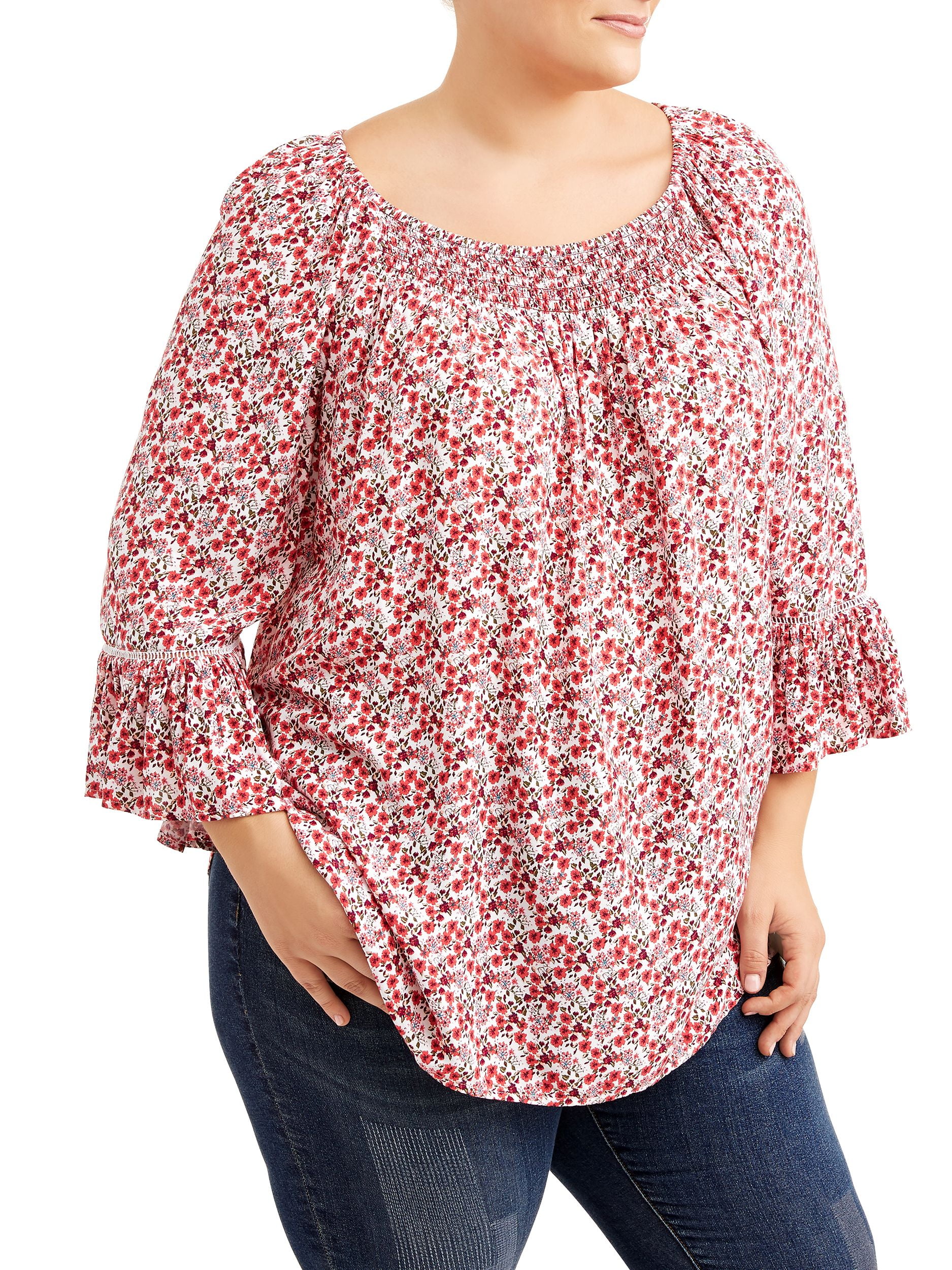 terra and sky peasant top