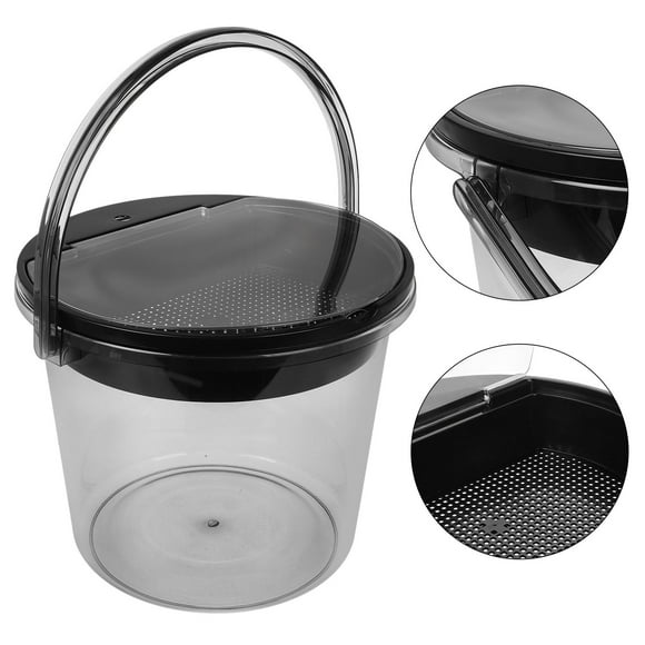 WRITWAA Kitchen Compost Buckets Tea Waste Bin Grey Rectangular Portable Garbage Container for Office Use 1Set