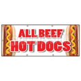 thumbnail image 1 of SignMission B-96 All Beef Hot Dogs 36 x 96 in. Banner Sign - All Beef Hot Dogs - Red Hots Weiner Franks Burgers Footlong, 1 of 4