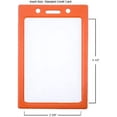 thumbnail image 2 of Vertical Color-Frame Badge Holder - Clear Vinyl Window Protector with Color Border for Single Credit Card Size Key Cards and Badges by Specialist ID (Orange), 2 of 3