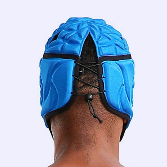 ruzhgo EVA Sponge Rugby Helmet Headguard Headgear Soft Padded Adjustable for Hockey Paintball Soccer blue