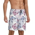 thumbnail image 2 of Fotbe Butterflies in Pastel Pajama Shorts for Men, Men's Pajama Bottoms, Sleepwear,Short Pajama Pants-Small, 2 of 9
