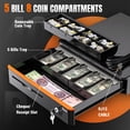 thumbnail image 4 of Tera Cash Drawer Cash Box 16 inch with Money Tray and Lock, Heavy Duty Small Business Safe for POS System, 5 Bill 8 Coin, 4 of 8