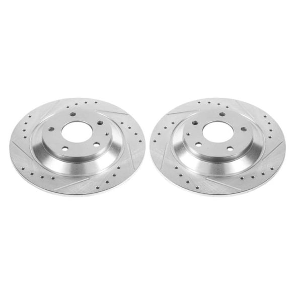Power Stop Rear Pair of Drilled and Slotted Brake Rotors JBR1595XPR