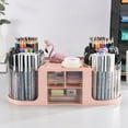 thumbnail image 2 of TACYKIBD Rotating Desk Organizer with 2 Pen Holder, Desk Organizers and Accessories with 10 Slots Pencil Holder for Desk + 3 Drawer, Art Supply Storage Box Caddy for Office Home, 2 of 12