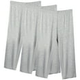 thumbnail image 1 of MeetoTime Women's Capri Pants Comfy Elastic Waist Pajama Capris Lounge Plus Size Sleepwear 3 Pack, 1 of 2