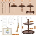 thumbnail image 4 of Urban Deco Modern Farmhouse Wooden Decorative Two Tiered Round Trays Serving Tray Stand with Metal Handle in Rustic Brown, 4 of 7