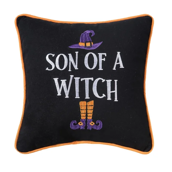 10" X 10" Son Of A Witch Halloween Small/Petite Accent Pillow