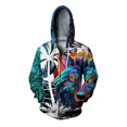 thumbnail image 3 of Sudadera de otoño para hombre Sudadera con capucha de moda para hombre Sudadera con capucha para hombre Sudadera con capucha con estampado moderno de lobo y leopardo Sudadera con capucha y cremallera, 3 of 5