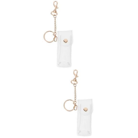 2 PCS Lip Gloss Holder Keychain Fashion Lipstick Travel Child