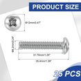 thumbnail image 2 of Uxcell Vis de Machine à Tête de Poêle, Vis Rondes en Acier Inoxydable 304 pour Armoire 25 1/4-20 x 1-1/4 Pouces, 2 of 7