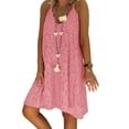 thumbnail image 3 of Vestido de mujer con cuello en V, ropa de verano de encaje, vestido sin mangas sexy de talla grande, rosa, XXL Methold AP002065-13, 3 of 6