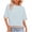 Light Blue, variant on Staron Women's Short Sleeve Tops Casual Color Block Printed Round Neck Loose Comfy Fashion T-Shirt, Brown M
