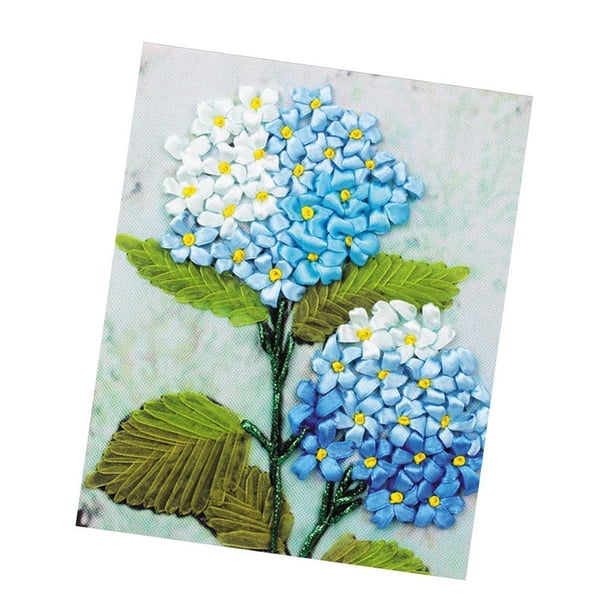1x DIY Kits De Artesanías Hechas , De Flores, Para Decoración para hogar O Arte De , Tonos Azules, - 20x25cm