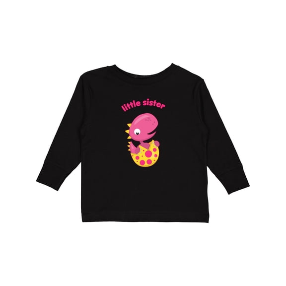 Inktastic Little Sister-dino Girls Long Sleeve Toddler T-Shirt