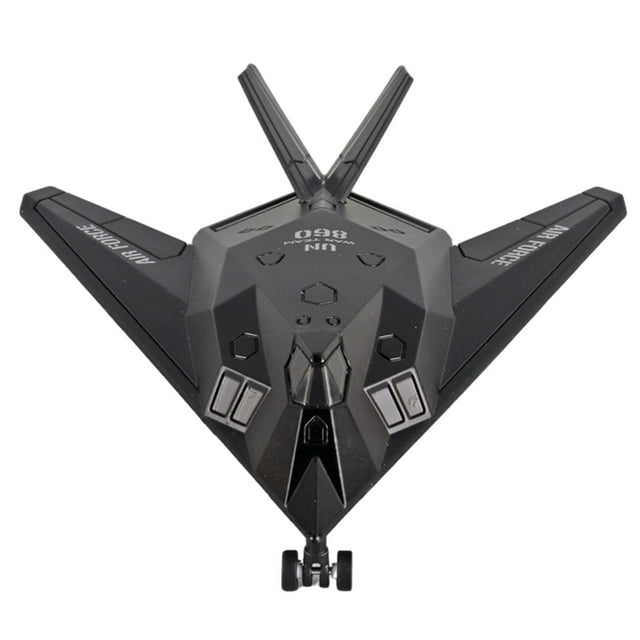 Avión de combate de fundición a presión, modelo coleccionable, con luz y sonido, para niños. F117