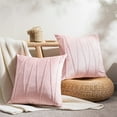 thumbnail image 1 of Top Finel Decorative Hand-Made Throw Pillow Covers Soft Particles Velvet Solid Cushion Covers 18 x 18 for Couch Bedroom Car, Pack of 2, Pink, 1 of 6