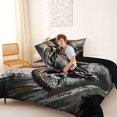 thumbnail image 4 of Manfei Speed Motocross Queen Comforter Set,Checkered Print Comforter Sets Queen，White Black,Black Reversible,3-Piece,1 Comforter and 2 Pillowcases, 4 of 7