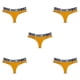 thumbnail image 1 of Qarigey Mujeres Tanga Malla Carta Ropa interior Elástico Transpirable Tanga Deportes Atlético Yoga Calzoncillos Calzoncillos para fiesta Amarillo L 5Conjunto, 1 of 6