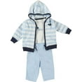 thumbnail image 2 of Carter's 3 Pc Cardigan Set - Blue Stripe Elephant- 3 Months, 2 of 4