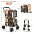 thumbnail image 3 of Gymax 4-in-1 Double Pet Stroller w/ Detachable Carrier Travel Carriage for Cats Beige, 3 of 9