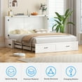 thumbnail image 5 of PUREMIND Queen Size Murphy Bed with Mattress Included, Wall Bed with Storage Drawer and Charging Port for Bedroom/Office/Guest Room, White Style 3, 5 of 8