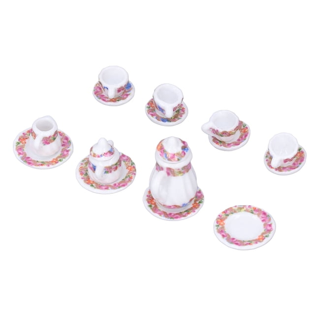 Mini juego de té de juguete, modelo de mini juego de té, juego de té en miniatura, accesorios para casas de muñecas en miniatura, verdadera excelencia