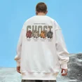 thumbnail image 2 of Nuevas sudaderas con capucha de cuello redondo con gráfico de fantasmas de dibujos animados para hombres, sudaderas de gran tamaño a la moda Harajuku, ropa de calle Y2K, 2 of 5