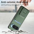 thumbnail image 6 of Carbon Fiber Texture Wallet Case for Google Pixel 8A Phone Case with Card Holder and Kickstand, Magnetic for Google Pixel 8A Car Mount Military Grade Shockproof Protection Cover, Green, 6 of 11