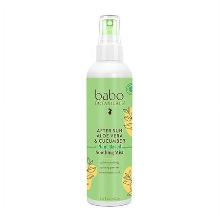 Babo Botanicals After Sun Aloe Vera And Cucumber Soothing Mist, 5.5 Oz..